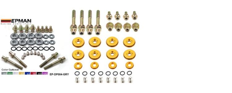 EPMAN For B-Series Vtec Low-Profile Anodise Aluminum Racing Valve Cover Hardware Grey